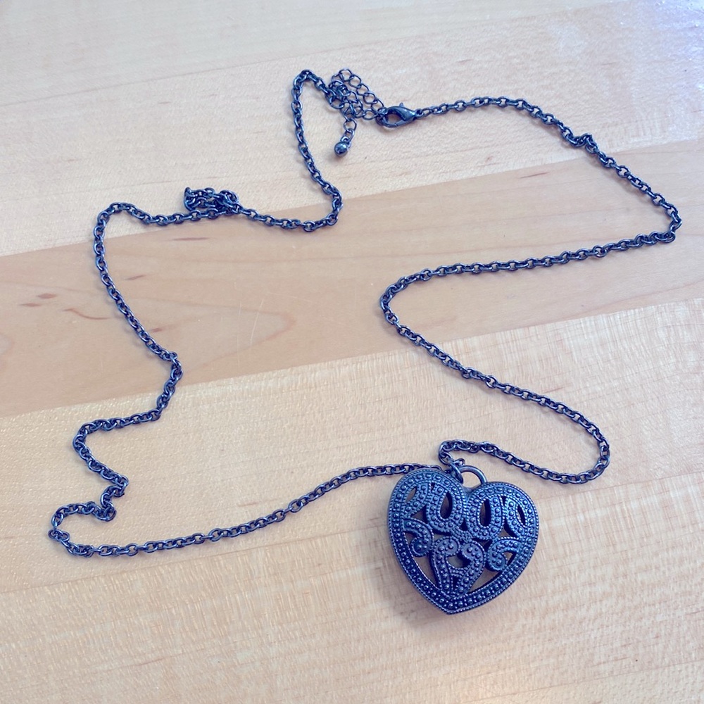 Heart Cage Necklace Pendant Chain Long Fashion Jewelry Boho Love Iron Hanging